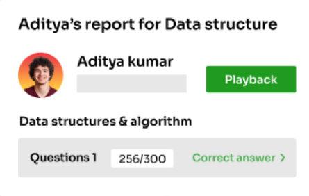Assessments interface